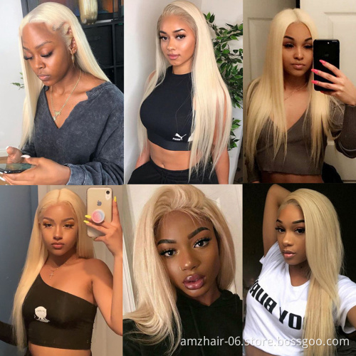 HD Full 613 Blonde Human Hair Lace Wig Colored Lace Front Wig Raw Indian 100% Virgin Human Hair Lace Closure Wig For Black Women
